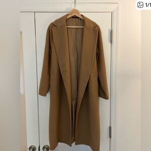 Uniqlo wool double breasted long coat size S EUC